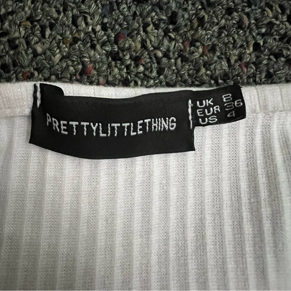 PREETYLITTLETHING White Underline Boning Style Corset Tank Top Casual Shirt Sz 4 - Picture 14 of 15